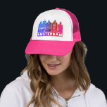Canal House Pink Amsterdam Holland Truckerkappe<br><div class="desc">Zeigen Sie Ihre Liebe für Holland mit diesem skurrilen Amsterdamer Häuser Musterkunsttee. Macht ein tolles Geburtstagsgeschenk! Sie können ihn anpassen und den Text auch hinzufügen oder ändern. Karo in meinem Shop für viel mehr Farben und Muster! Und mehr passende Artikel wie Tasche,  T-Shirts,  Aufkleber und Tasse.</div>
