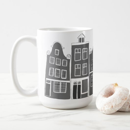 Canal House Rainbow Amsterdam Holland Dutch Travel Kaffeetasse (Mit Donut)