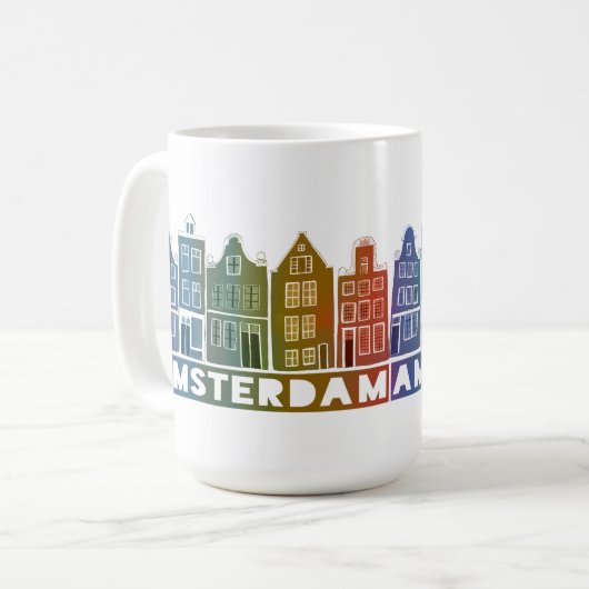 Canal House Rainbow Amsterdam Holland Dutch Travel Kaffeetasse (Vorderseite Links)