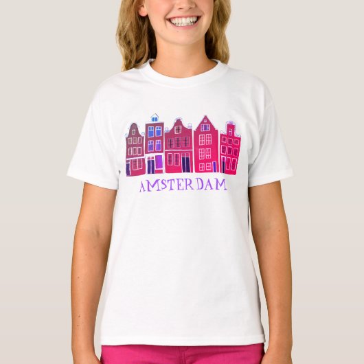 Canal House Row Amsterdam Holland T-Shirt (Vorderseite)