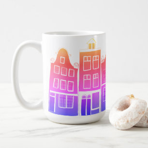 Canal Houses Row Amsterdam Holland Dutch Sunset Kaffeetasse