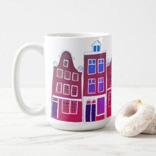 Canal Houses Row Amsterdam Holland Holland Pink Kaffeetasse