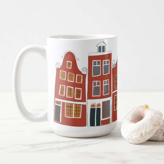 Canal Houses Row Amsterdam Holland Kaffeetasse (Mit Donut)