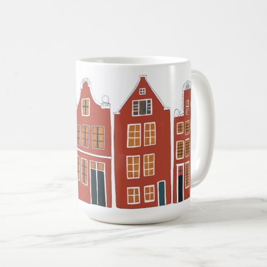 Canal Houses Row Amsterdam Holland Kaffeetasse (VorderseiteRechts)