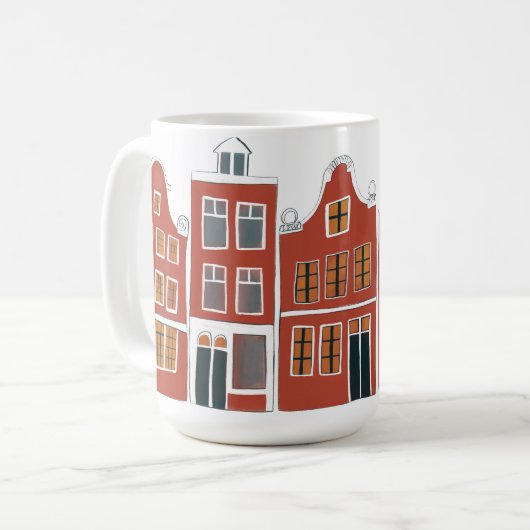 Canal Houses Row Amsterdam Holland Kaffeetasse (Vorderseite Links)