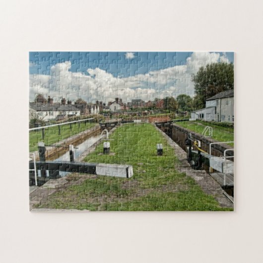 Canal Lock malerisch English Country View Puzzle (Horizontal)