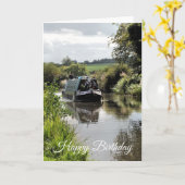 CANAL NARROWBOAT CARD KARTE (Gelbe Blume)