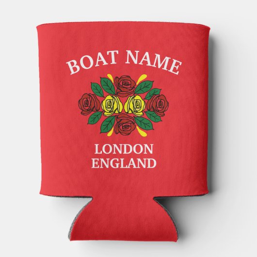 Canal Narrowboat Red Roses Boat Name Dosenkühler (Rückseite)