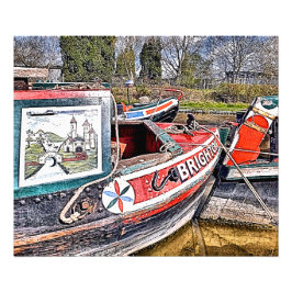 CANAL NARROWBOATS FOTODRUCK