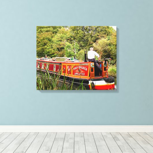 CANAL NARROWBOATS LEINWANDDRUCK (Insitu (Holzboden))