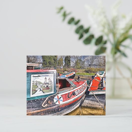 CANAL NARROWBOATS POSTKARTE (Stehend Vorderseite)