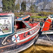 CANAL NARROWBOATS POSTKARTE