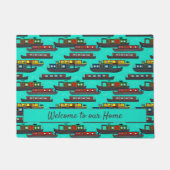 Canal Narrowbots farbenfrohe Barges Muster Fußmatte (Vorderseite)