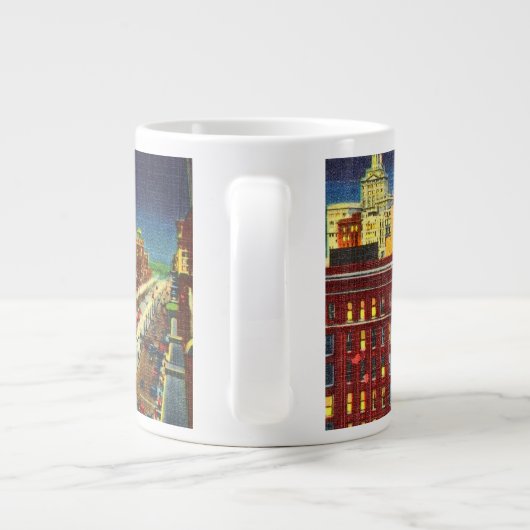 Canal Street at Night, New Orleans, Louisiana Jumbo-Tasse (Rückseite)