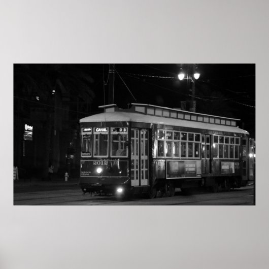 Canal Street Trolley (B&W) Poster (Vorne)