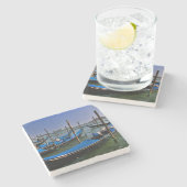 Canal-Wasser mit Gondelbooten Steinuntersetzer (Seitenansicht)