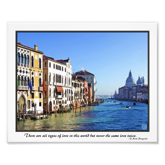 Canale Grande von Venedig mit Liebe-Zitat Fotodruck (Vorne)
