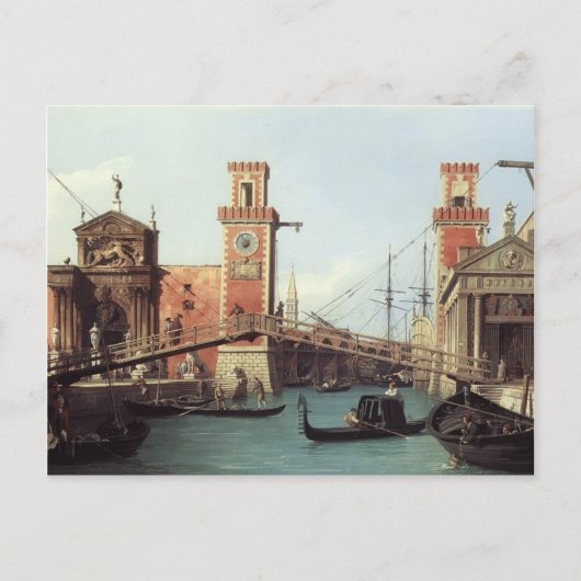 Canaletto - Aussicht auf den Eingang zum Arsenal Postkarte (Vorderseite)