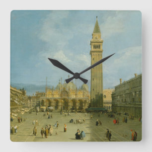 Canaletto   Marktplatz San Marco Quadratische Wanduhr