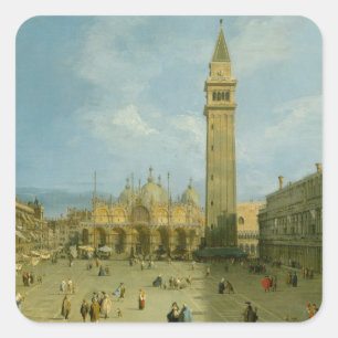 Canaletto   Marktplatz San Marco Quadratischer Aufkleber