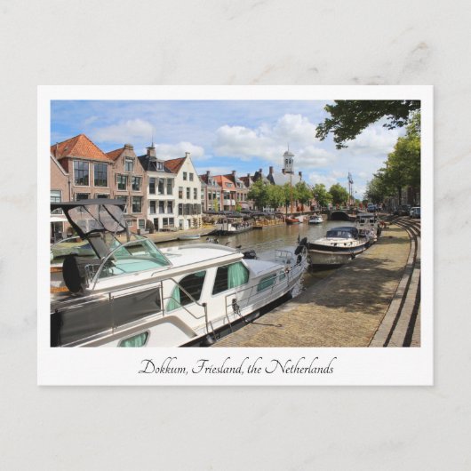 Canalside View, Dokkum, Niederlande Postkarte (Vorderseite)