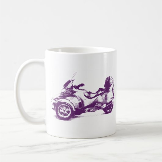 CanAm Spyder Funktelegrafie 2010 gestreift Kaffeetasse (Links)