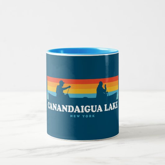 Canandaigua Lake New York Canoe Zweifarbige Tasse (Mittel)