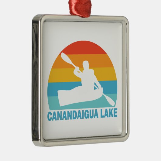 Canandaigua Lake New York Kayak Ornament Aus Metall (Rechts)