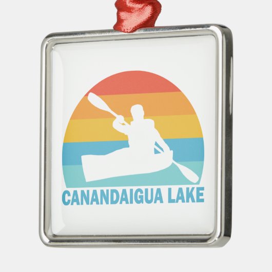 Canandaigua Lake New York Kayak Ornament Aus Metall (Links)