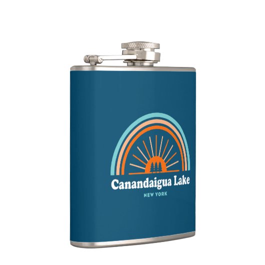 Canandaigua Lake New York Rainbow Flachmann (Rechts)