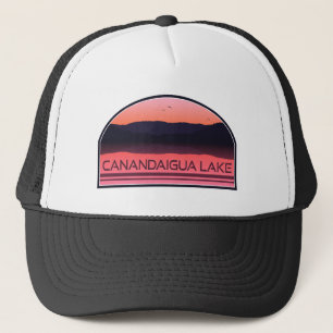 Canandaigua Lake New York Red Sunrise Truckerkappe