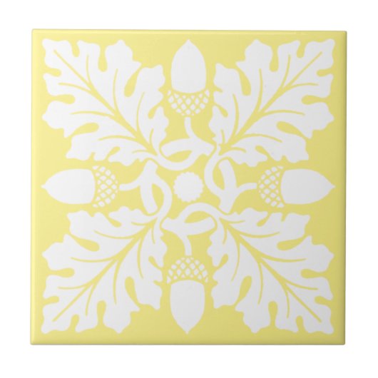 Canary Acorn und Leaf Tile Design Fliese (Vorderseite)