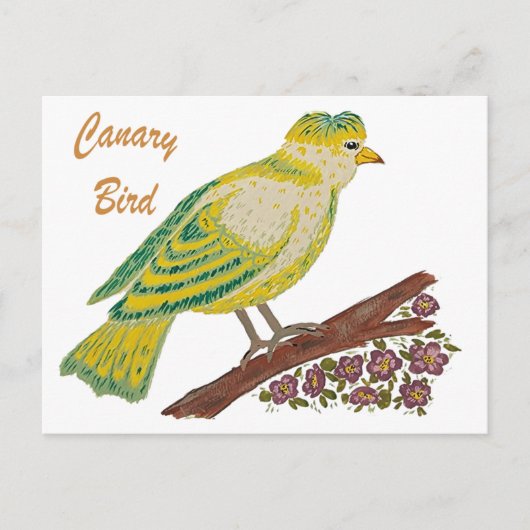 Canary Bird Artwork Postkarte (Vorderseite)