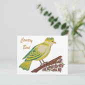 Canary Bird Artwork Postkarte (Stehend Vorderseite)