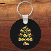 Canary Bird Xmas Lights Santa Canary Christmas Tre Schlüsselanhänger (Vorderseite)