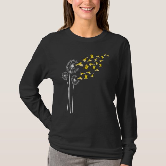 Canary Dandelion Flower For Dandelions and bird T-Shirt (Vorderseite)