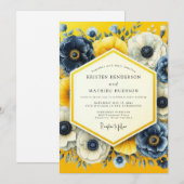 Canary Indigo Artistic Wedding Einladung (Vorne/Hinten)