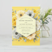 Canary Luminous Bloom Wedding Einladung (Stehend Vorderseite)