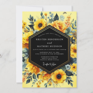 Canary Noir Künstlerische Hochzeit Einladung