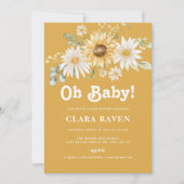 Canary Oh Baby Floral Baby Dusche Einladung (Vorderseite)