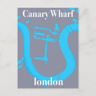 Canary Wharf London Karte Reiseplakat
