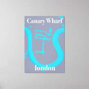 Canary Wharf London Karte Reiseplakat Leinwanddruck
