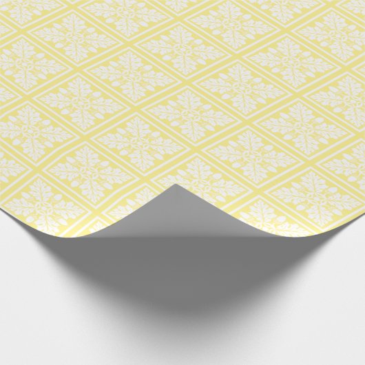 Canary Yellow Acorn and Leaf Tile Design Geschenkpapier (Ecke)
