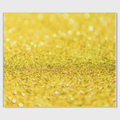 Canary Yellow Glitzer Design Geschenkpapier (Flach)