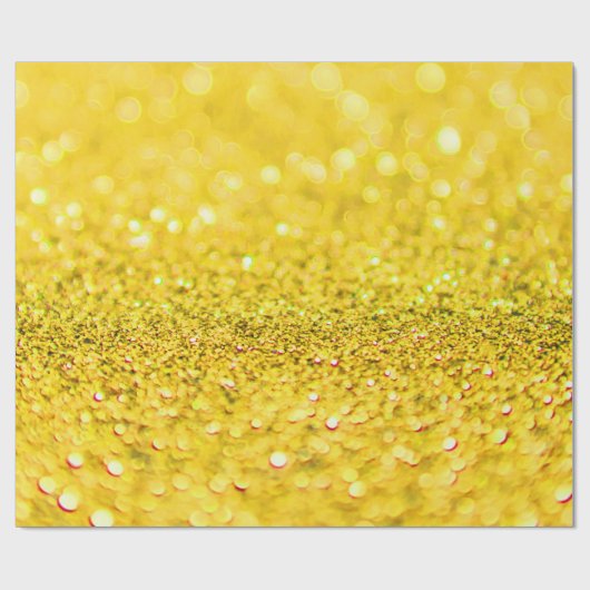 Canary Yellow Glitzer Design Geschenkpapier (Flach)