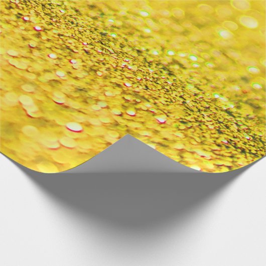 Canary Yellow Glitzer Design Geschenkpapier (Ecke)