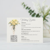 Canary Yellow Romantic Freesia  Floral Wedding Begleitkarte (Stehend Vorderseite)
