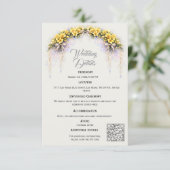 Canary Yellow Romantic Freesia  Floral Wedding Begleitkarte (Stehend Vorderseite)