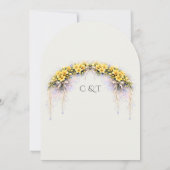 Canary Yellow Romantic Freesia Floral Wedding Einladung (Rückseite)
