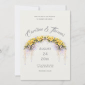 Canary Yellow Romantic Freesia Floral Wedding Einladung (Vorderseite)